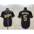 Los Angeles Dodgers #5 Freddie Freeman Black Gold Fotopoulosg 2024 World Series Champions Limited Stitched Jersey