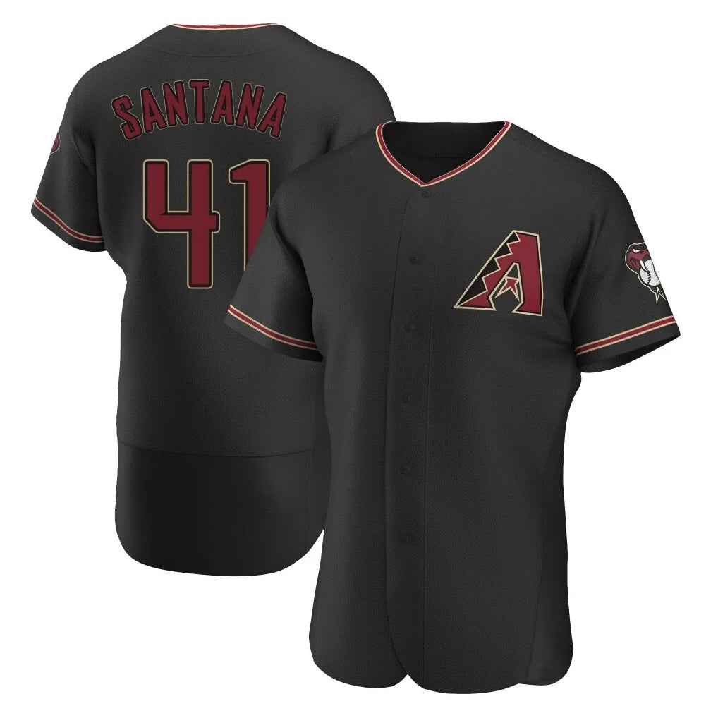 Arizona Diamondbacks #41 Carlos Santana Player Black Fotopoulosg Limited Elite Home Game Stitched Jerseys