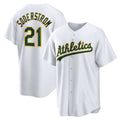 Oakland Athletics #21 Tyler Soderstrom White Fotopoulosg Home Replica Jersey 2
