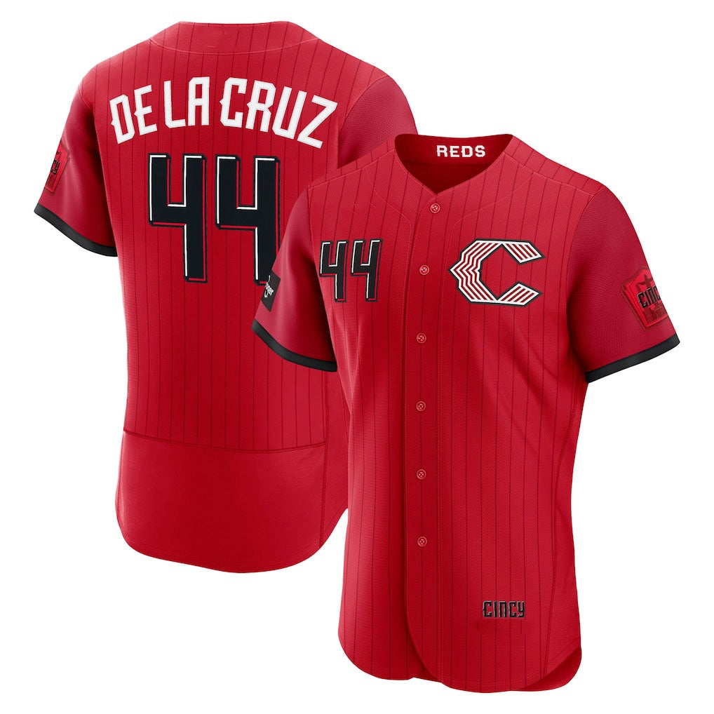 Cincinnati Reds #44 Elly De La Cruz Red Fotopoulosg 2026 City Connect Authentic Sponsor Patch Jersey