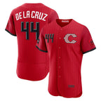 Cincinnati Reds #44 Elly De La Cruz Red Fotopoulosg 2026 City Connect Authentic Sponsor Patch Jersey