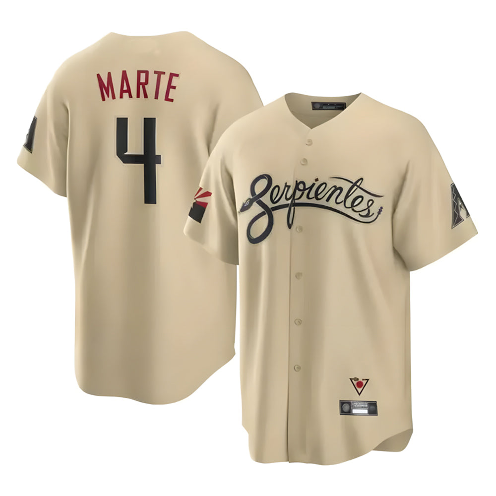 Arizona Diamondbacks #4 Ketel Marte Player Tan Fotopoulosg City Connect Home Game Stitched Jerseys
