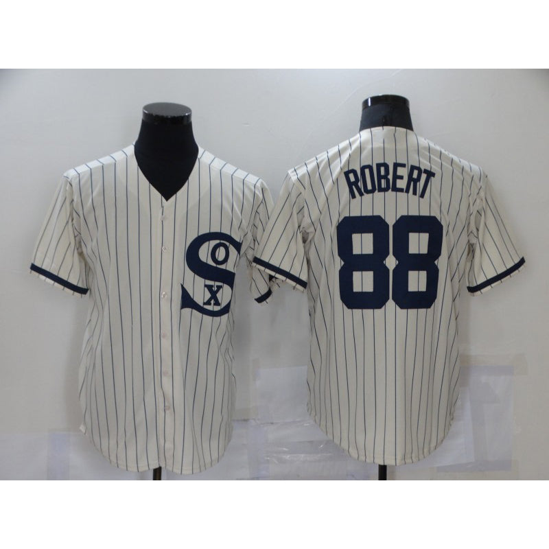 Chicago White Sox #88 Luis Robert 2021 Cream Navy Fotopoulosg Field of Dreams Name Flex Base Stitched Jersey