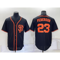 San Francisco Giants #23 Joc Pederson Black Fotopoulosg Alternate Jersey