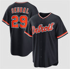 Detroit Tigers #29 Tarik Skubal Navy Fotopoulosg Alternate Stitched Jersey