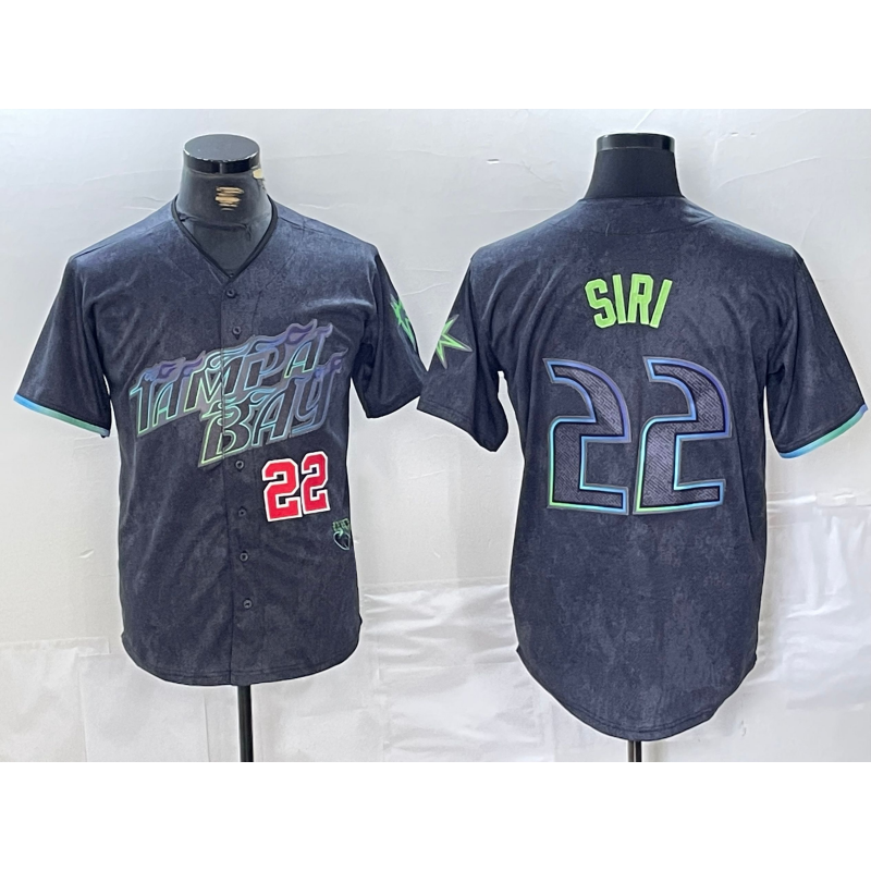 Tampa Bay Rays #22 Jose Siri Number Charcoal Fotopoulosg 2024 City Connect Limited Stitched Jerseys