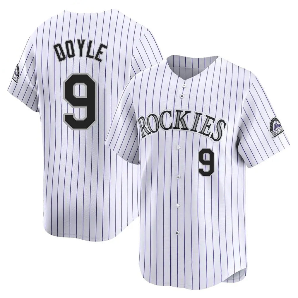 Colorado Rockies #9 Brenton Doyle Player White Fotopoulosg Limited Home Stitched Jerseys
