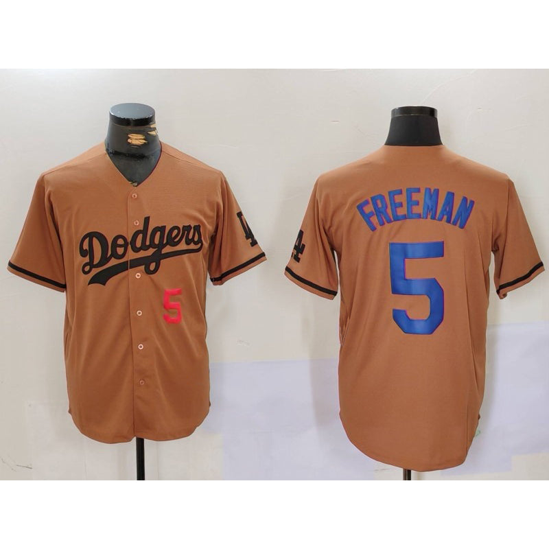 Los Angeles Dodgers #5 Freddie Freeman Number Olive Fotopoulosg Cool Base Limited Stitched Jersey 2