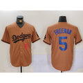 Los Angeles Dodgers #5 Freddie Freeman Number Olive Fotopoulosg Cool Base Limited Stitched Jersey 2
