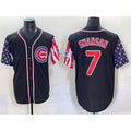 Chicago Cubs #7 Dansby Swanson Black Fotopoulosg 2025 Independence Day Vapor Premier Limited Stitched Jersey