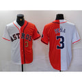 Houston Astros #3 Jeremy Pena Number White Orange Fotopoulosg Split Stitched Jersey