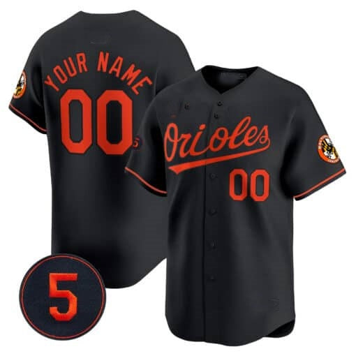 Custom Baltimore Orioles Robinson Patch Vapor Premier Limited Jersey ¨C Black 2 Fotopoulosg