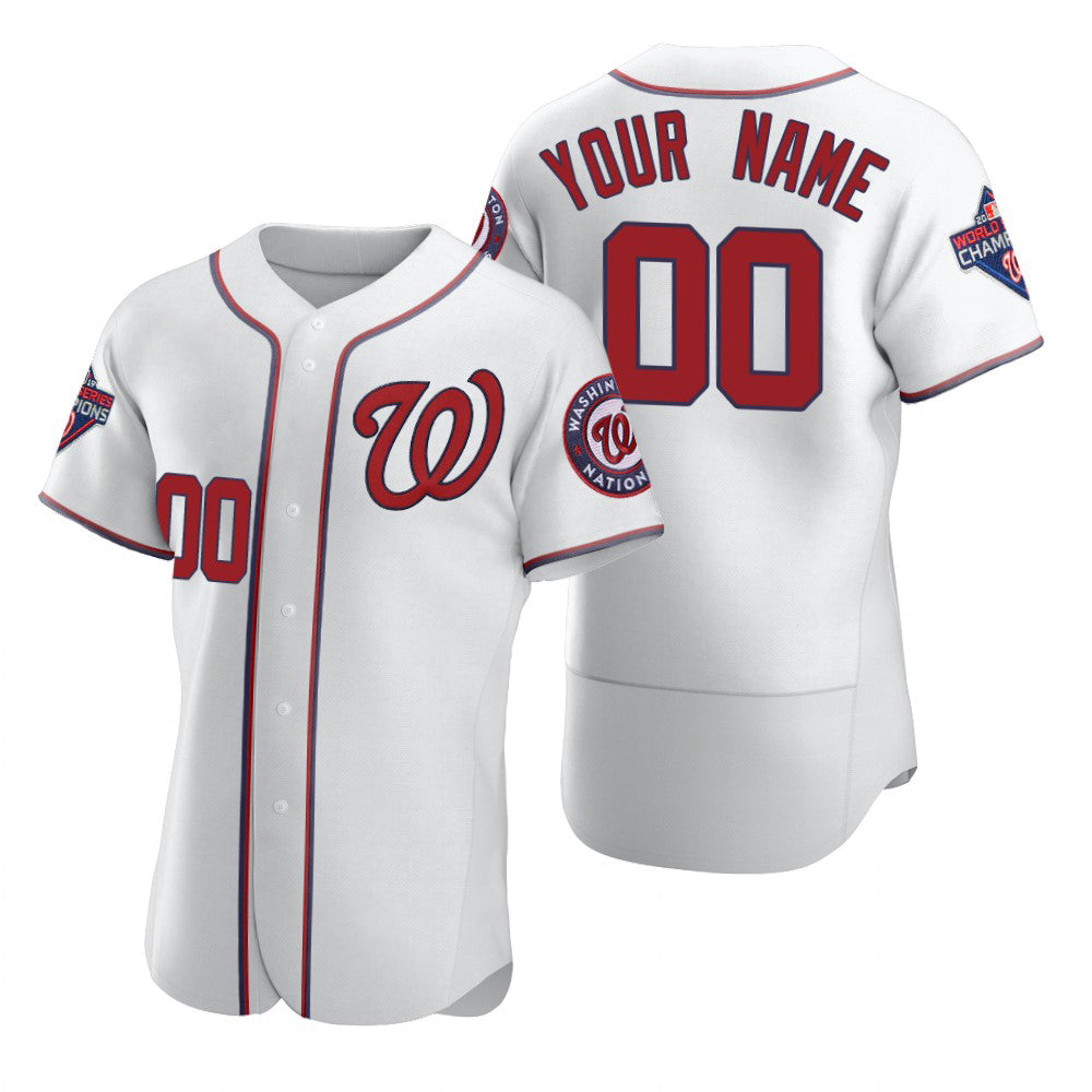 Custom Washington Nationals White Fotopoulosg 2020 Stitched Flex Base Jersey