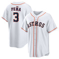 Houston Astros #3 Jeremy Pe?a White Fotopoulosg Home Replica Jersey
