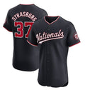 Washington Nationals #37 Stephen Strasburg Navy Fotopoulosg Alternate Elite Stitched Jersey