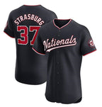 Washington Nationals #37 Stephen Strasburg Navy Fotopoulosg Alternate Elite Stitched Jersey