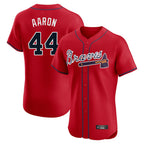 Atlanta Braves #44 Hank Aaron Player Red Fotopoulosg Limited Elite Home Game Stitched Jerseys