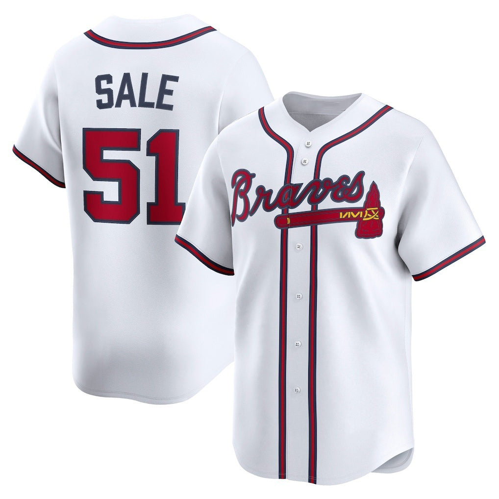 Atlanta Braves #51 Chris Sale White Fotopoulosg Home Limited Player Jersey