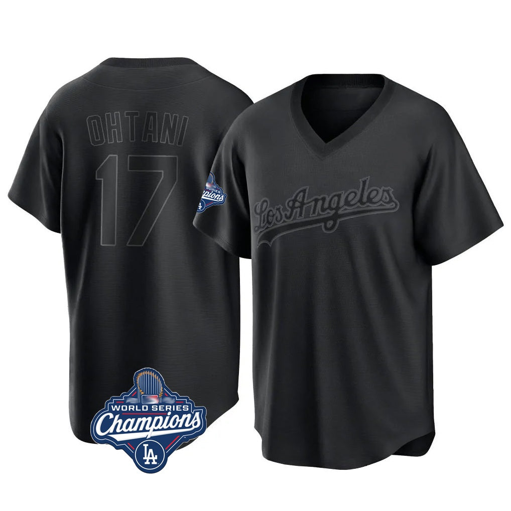 Los Angeles Dodgers #17 Shohei Ohtani Player Black Fotopoulosg World Series Meet Pitch Fashion T-shirt Stitched Jerseys