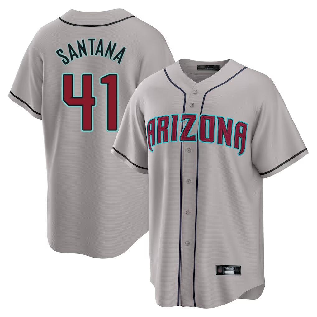 Arizona Diamondbacks #41 Carlos Santana Player Gray Fotopoulosg Road Home Game Stitched Jerseys