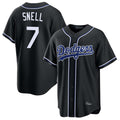 Los Angeles Dodgers #7 Blake Snell Player Black Fotopoulosg Carbon Limited Home Stitched Jerseys