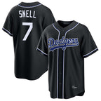 Los Angeles Dodgers #7 Blake Snell Player Black Fotopoulosg Carbon Limited Home Stitched Jerseys