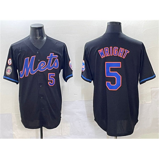 New York Mets #5 David Wright Black Fotopoulosg With Patch Limited Stitched Jersey