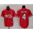 St. Louis Cardinals #4 Yadier Molina Red Fotopoulosg 2024 City Connect Stitched Jersey