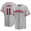 Cincinnati Reds #11 Barry Larkin Player Gray Fotopoulosg Home Game Stitched Jerseys