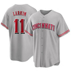 Cincinnati Reds #11 Barry Larkin Player Gray Fotopoulosg Home Game Stitched Jerseys