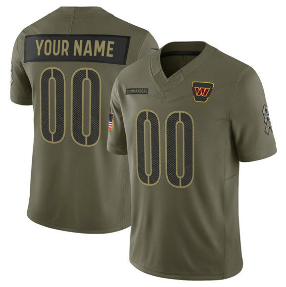 Custom W.Commanders Active Player Olive Fotopoulosg 2025 Salute to Service Limited Stitched Jersey