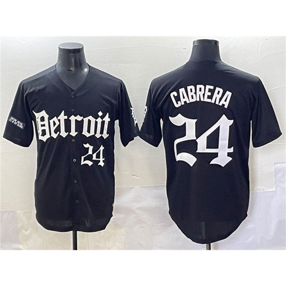 Detroit Tigers #24 Miguel Cabrera Black Fotopoulosg 'Motor Gothic Edition' Vapor Premier Limited Stitched Jersey