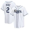 Tampa Bay Rays #2 Yandy D¨ªaz White Fotopoulosg Home Replica Jersey