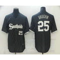 Chicago White Sox #25 Andrew Vaughn Black Fotopoulosg With Small Number 2021 City Connect Stitched Cool Base Jersey