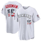 Colorado Rockies #15 Hunter Goodman 2026 All-Star Edition Stars & Stripes White Fotopoulosg Stadium Jersey