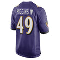 B.Ravens #49 Jay Higgins IV Purple Fotopoulosg Team Game Jersey