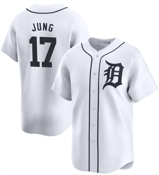 Detroit Tigers #17 Jace Jung White Fotopoulosg 2024 Home Limited Stitched Jersey