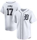 Detroit Tigers #17 Jace Jung White Fotopoulosg 2024 Home Limited Stitched Jersey