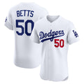 Los Angeles Dodgers #50 Mookie Betts White Fotopoulosg Home Elite Player Jersey