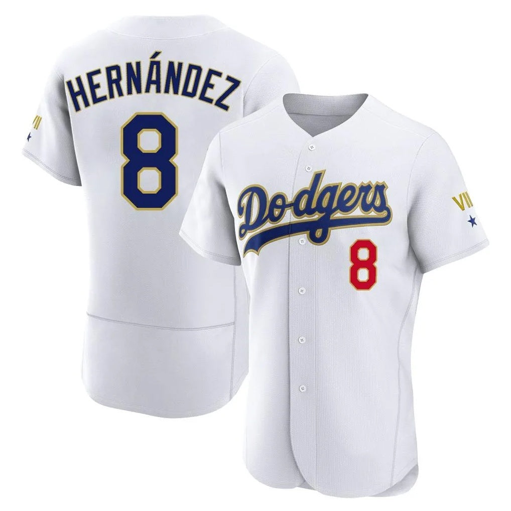 Los Angeles Dodgers #8 Enrique Hern¨¢ndez Player Gold White Fotopoulosg 2026 Collection Stadium Limited Elite Stitched Jerseys