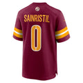 W.Commanders #0 Mike Sainristil Burgundy Fotopoulosg Game Jersey 2