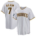 San Diego Padres #7 Ha Seong Kim White Fotopoulosg Stitched Cool Base White Jersey