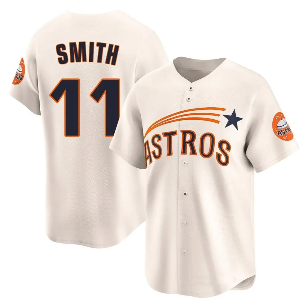 Houston Astros #11 Cam Smith Player Cream Fotopoulosg Throwback Cooperstown Collection Limited Stitched Jerseys