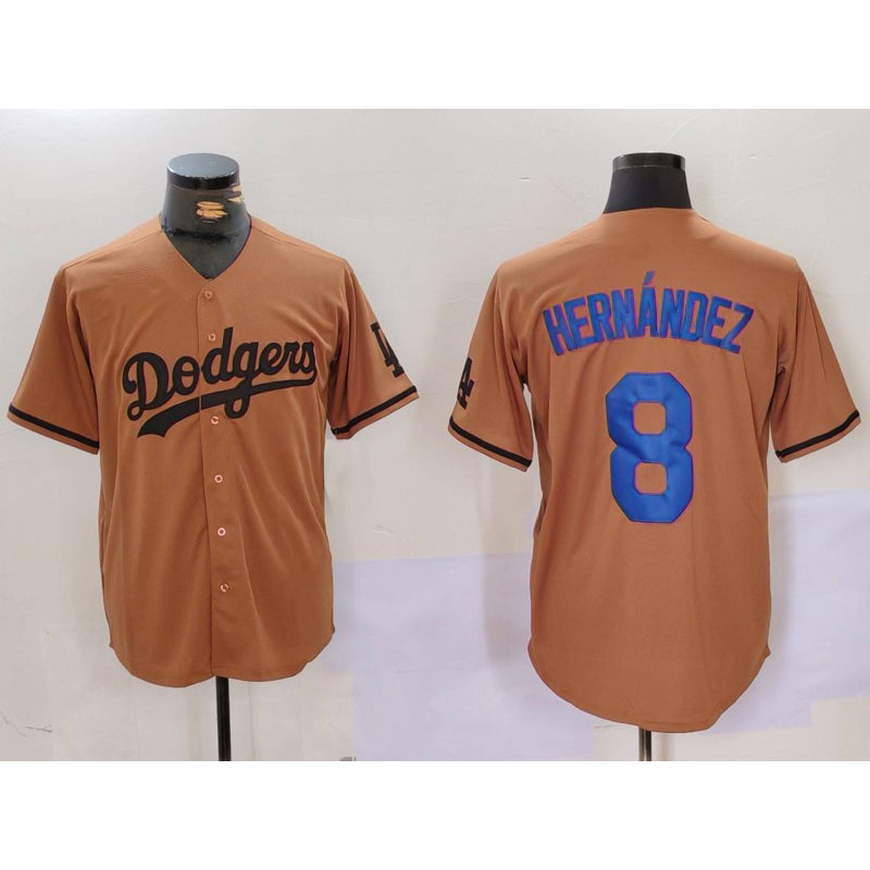 Los Angeles Dodgers #8 Kike Hernandez Olive Fotopoulosg Cool Base Limited Stitched Jersey
