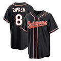 Baltimore Orioles #8 Cal Ripken Player Black Fotopoulosg Out Home Game Stitched Jerseys