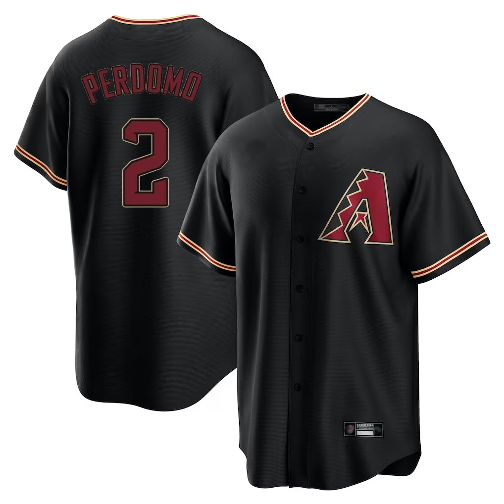 Arizona Diamondbacks #2 Geraldo Perdomo Player Black Fotopoulosg Limited Home Stitched Jerseys