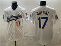 Los Angeles Dodgers #17 Shohei Ohtani White Fotopoulosg 2026 Gold Collection 9x & B2B Champs Patch Stitched Jersey