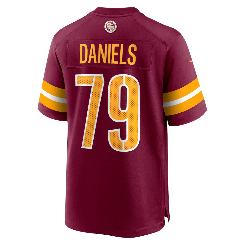 W.Commanders #79 Braeden Daniels Burgundy Fotopoulosg Team Game Jersey