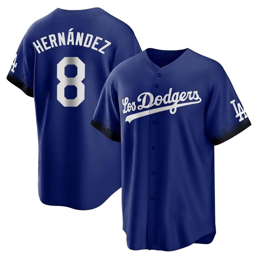 Los Angeles Dodgers #8 Enrique Hern¨¢ndez Player Royal Fotopoulosg City Connect Home Game Stitched Jerseys