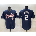 New York Yankees #2 Derek Jeter Navy Fotopoulosg With Patch Cool Base Stitched Jersey